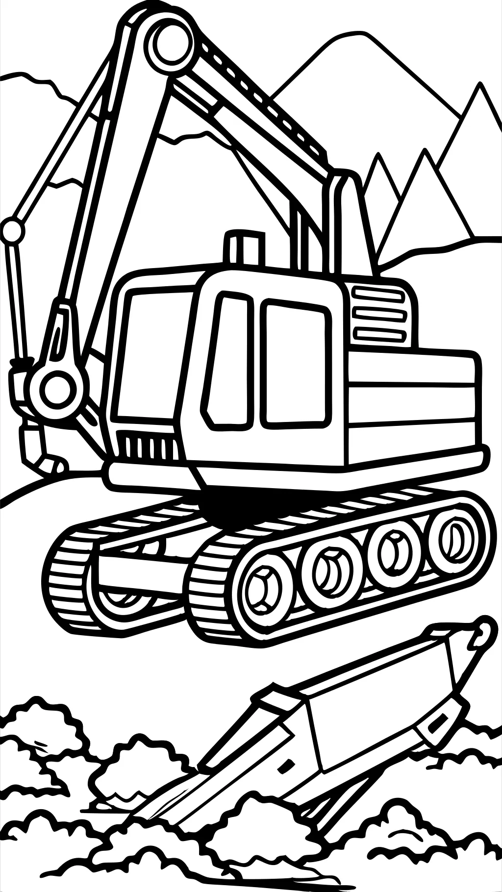 excavator coloring page